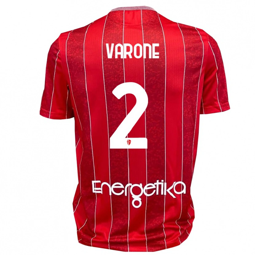 Danxen Męski Francesco Varone #2 Czerwono-Biały Wyjazdowa Koszulka 2025/26 Koszulki Klubowe