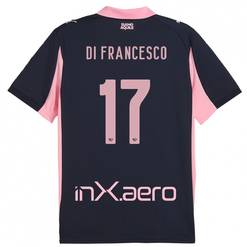Danxen Męski Federico Di Francesco #17 Granatowo-Różowy Wyjazdowa Koszulka 2025/26 Koszulki Klubowe