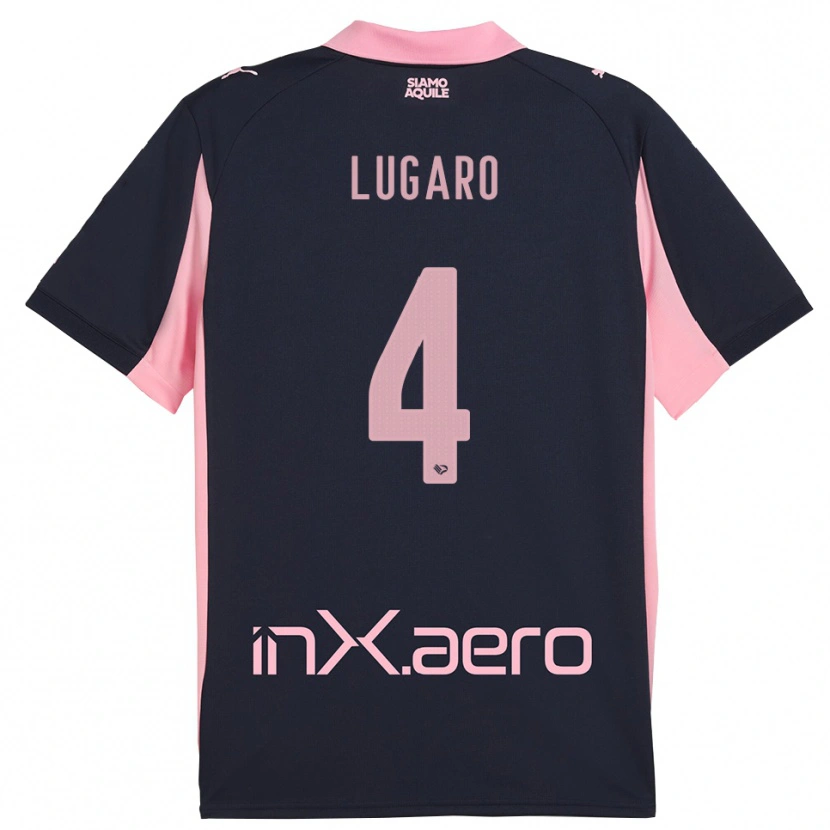 Danxen Męski Lorenzo Lugaro #4 Granatowo-Różowy Wyjazdowa Koszulka 2025/26 Koszulki Klubowe