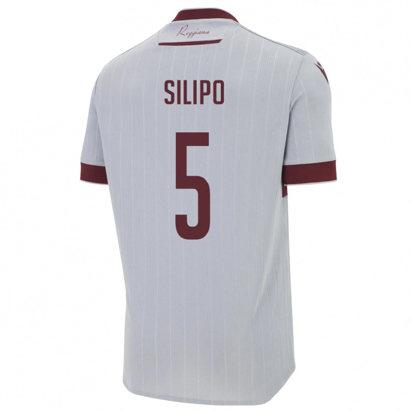 Danxen Męski Alessandro Silipo #5 Bordowo-Biały Wyjazdowa Koszulka 2025/26 Koszulki Klubowe