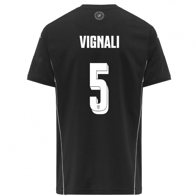 Danxen Męski Diego Vignali #5 Czarno-Biały Wyjazdowa Koszulka 2025/26 Koszulki Klubowe