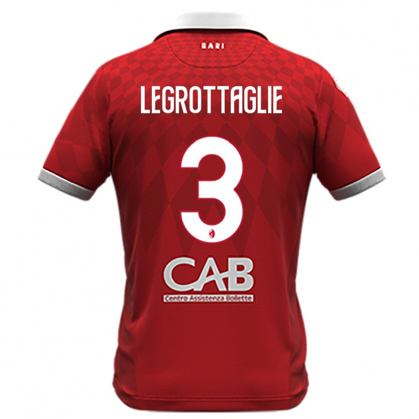Danxen Męski Umberto Legrottaglie #3 Czerwono-Biały Wyjazdowa Koszulka 2025/26 Koszulki Klubowe