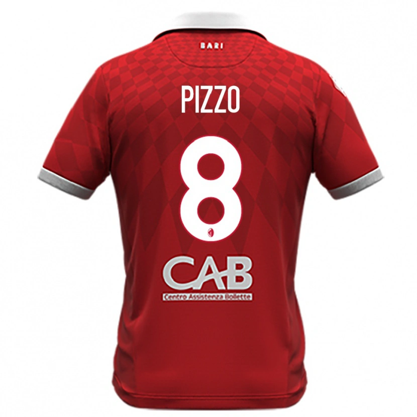 Danxen Męski Benedetto Pizzo #8 Czerwono-Biały Wyjazdowa Koszulka 2025/26 Koszulki Klubowe