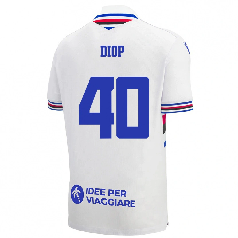 Danxen Męski Karim Diop #40 Biało-Niebiesko-Czerwony Wyjazdowa Koszulka 2025/26 Koszulki Klubowe