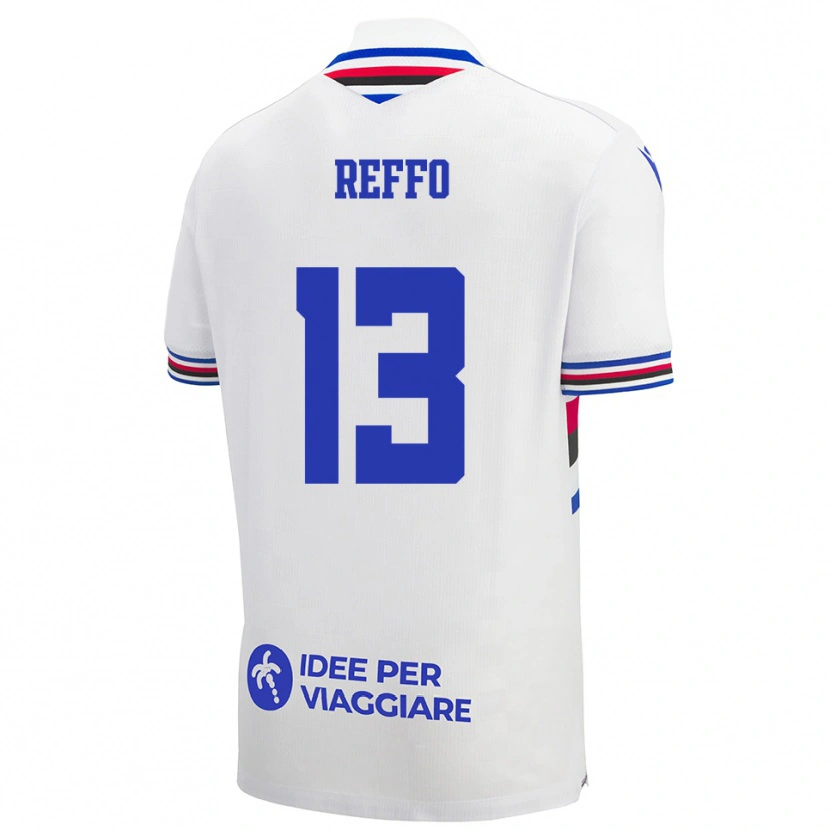 Danxen Męski Mario Reffo #13 Biało-Niebiesko-Czerwony Wyjazdowa Koszulka 2025/26 Koszulki Klubowe