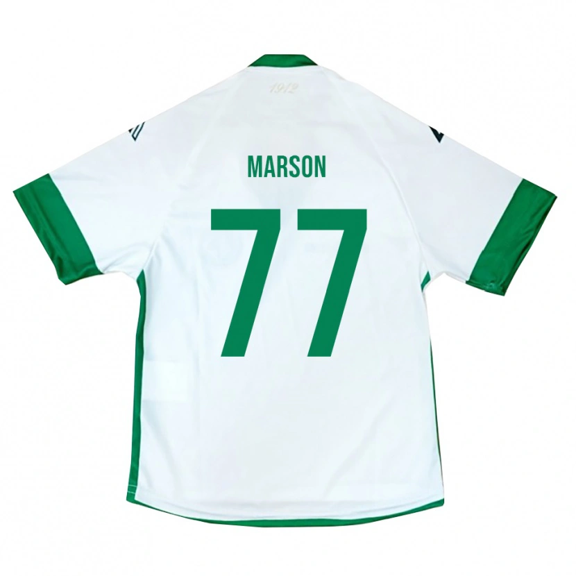Danxen Męski Leonardo Marson #77 Biało-Zielono-Niebieski Wyjazdowa Koszulka 2025/26 Koszulki Klubowe