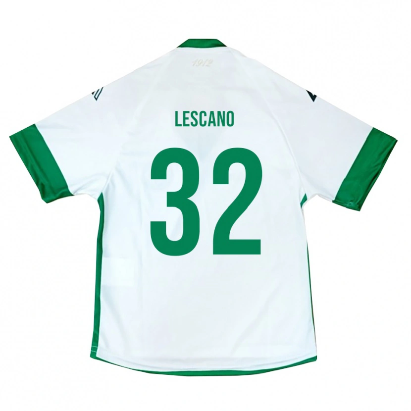 Danxen Męski Facundo Lescano #32 Biało-Zielono-Niebieski Wyjazdowa Koszulka 2025/26 Koszulki Klubowe