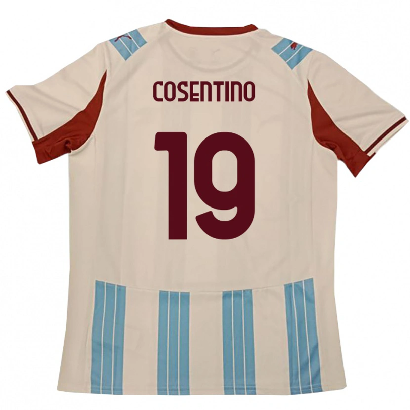 Danxen Męski Aldo Cosentino #19 Błękitno-Biały Wyjazdowa Koszulka 2025/26 Koszulki Klubowe
