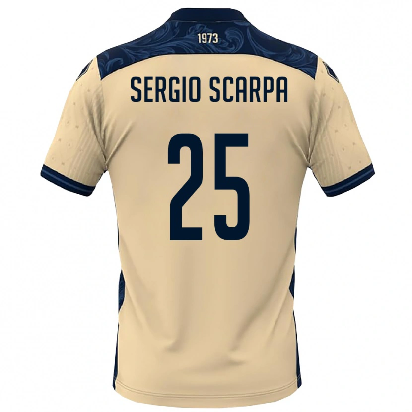 Danxen Męski Nicolò Sergio Scarpa #25 Biało-Granatowy Wyjazdowa Koszulka 2025/26 Koszulki Klubowe