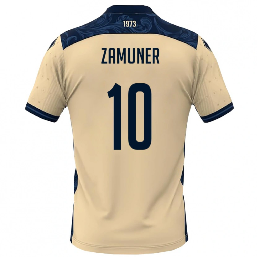Danxen Męski Mattia Zamuner #10 Biało-Granatowy Wyjazdowa Koszulka 2025/26 Koszulki Klubowe