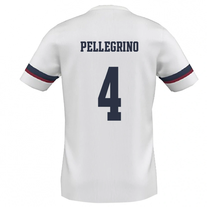 Danxen Męski Francesco Pellegrino #4 Biało-Czerwony Wyjazdowa Koszulka 2025/26 Koszulki Klubowe