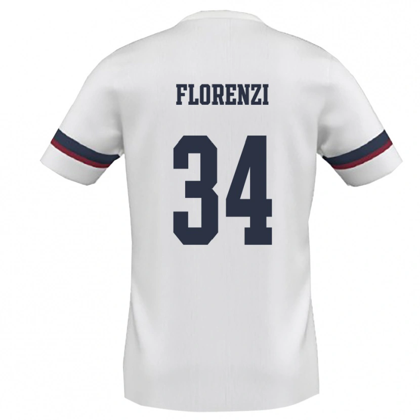 Danxen Męski Aldo Florenzi #34 Biało-Czerwony Wyjazdowa Koszulka 2025/26 Koszulki Klubowe