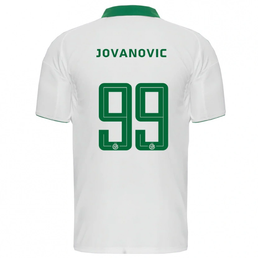 Danxen Męski Djordje Jovanovic #99 Biało-Zielony Wyjazdowa Koszulka 2025/26 Koszulki Klubowe