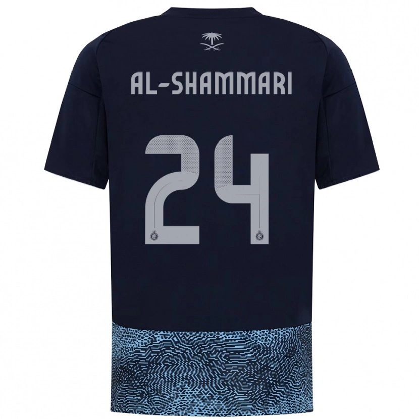 Danxen Męski Mansour Al-Shammari #24 Granatowo-Błękitny Wyjazdowa Koszulka 2025/26 Koszulki Klubowe