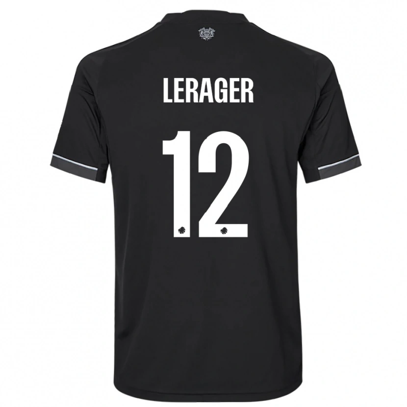 Danxen Męski Lukas Lerager #12 Czarno-Biały Wyjazdowa Koszulka 2025/26 Koszulki Klubowe