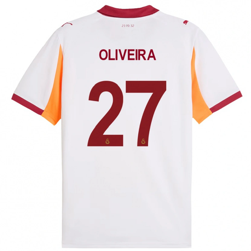 Danxen Męski Sergio Oliveira #27 Biało-Czerwony Wyjazdowa Koszulka 2025/26 Koszulki Klubowe