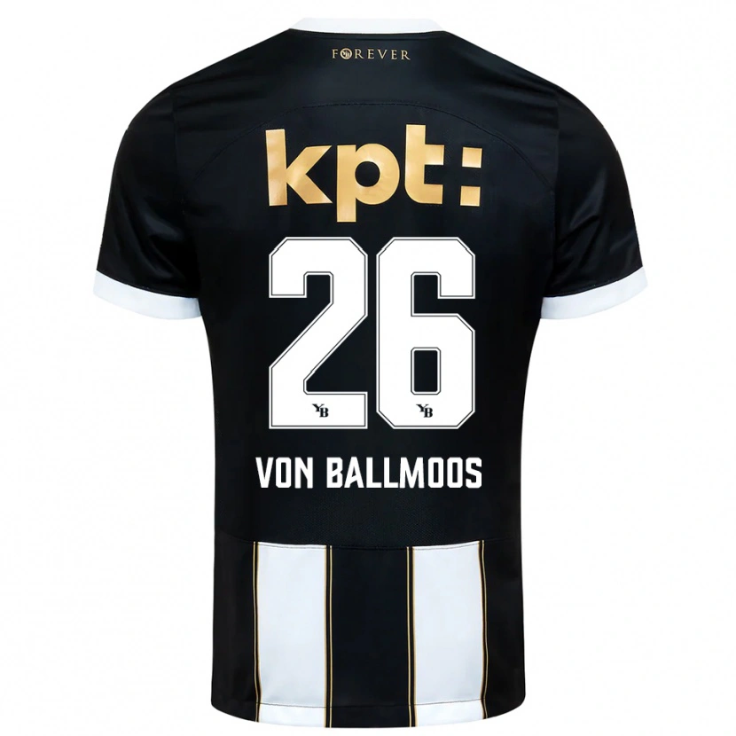 Danxen Męski David Von Ballmoos #26 Czarno-Biały Wyjazdowa Koszulka 2025/26 Koszulki Klubowe