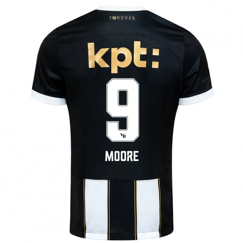 Danxen Męski Jamie Moore #9 Czarno-Biały Wyjazdowa Koszulka 2025/26 Koszulki Klubowe