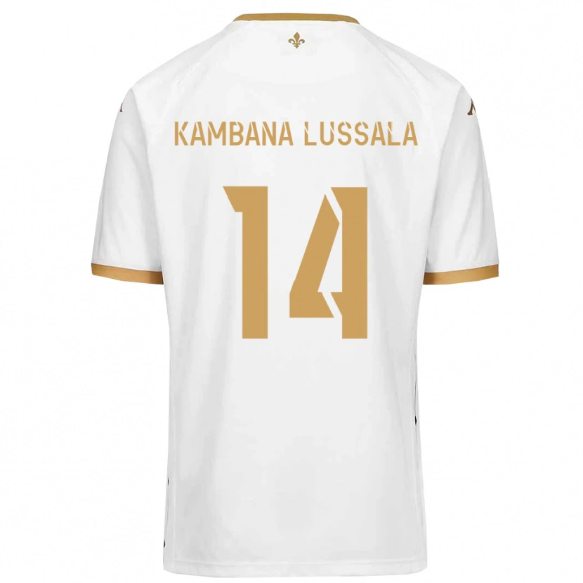 Danxen Męski Francisco Kambana Lussala #14 Biało-Złoty Wyjazdowa Koszulka 2025/26 Koszulki Klubowe