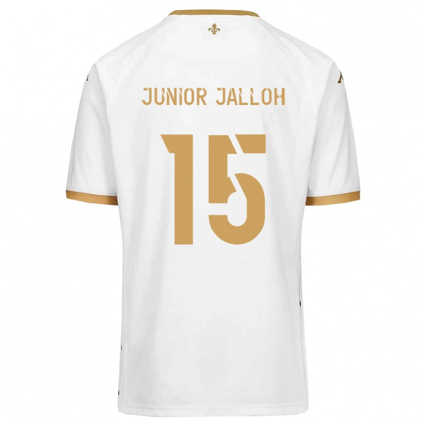 Danxen Męski Abubakar Junior Jalloh #15 Biało-Złoty Wyjazdowa Koszulka 2025/26 Koszulki Klubowe