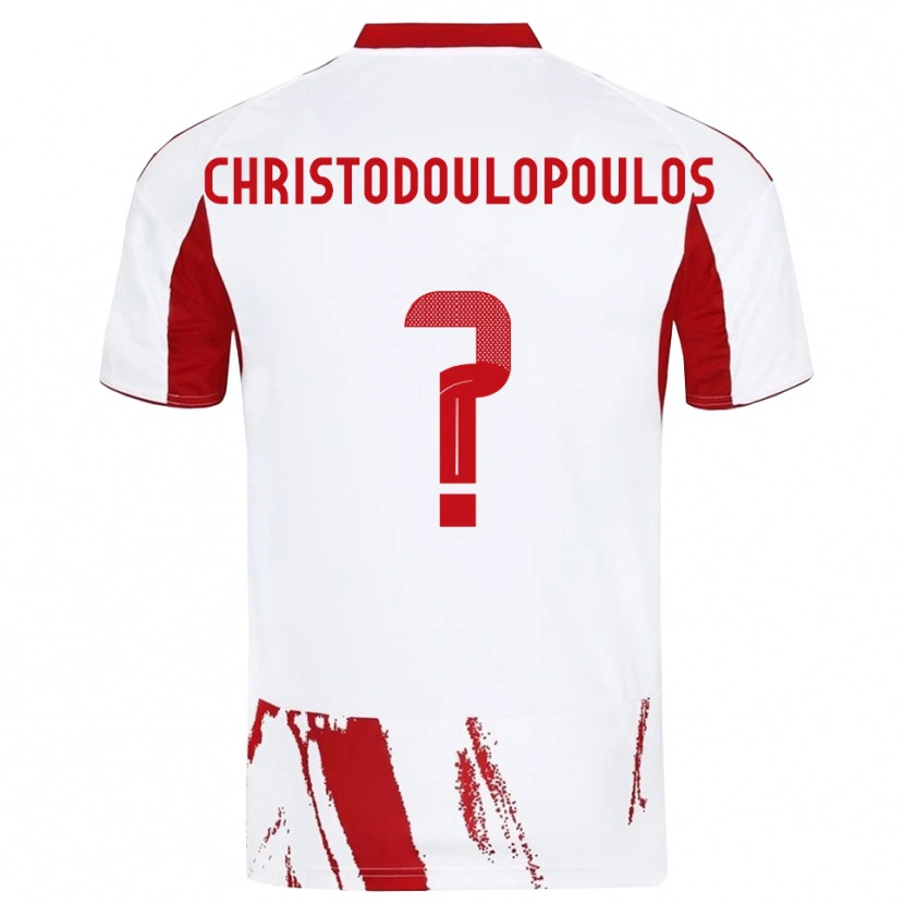 Danxen Męski Giannis Christodoulopoulos #0 Biało-Czerwony Wyjazdowa Koszulka 2025/26 Koszulki Klubowe