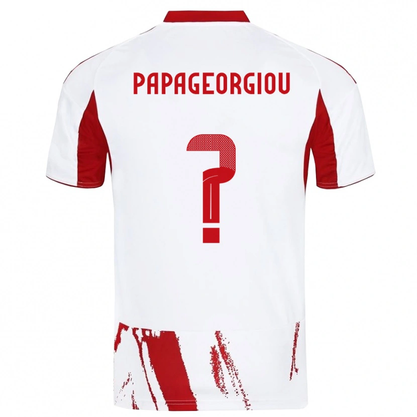 Danxen Męski Konstantinos Papageorgiou #0 Biało-Czerwony Wyjazdowa Koszulka 2025/26 Koszulki Klubowe