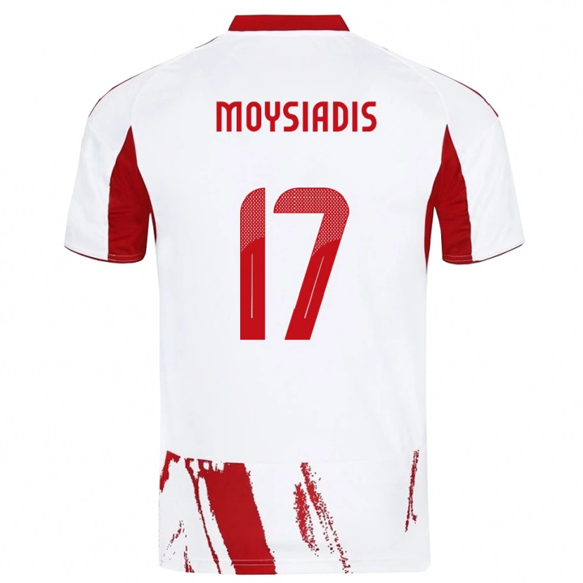 Danxen Męski Alexandros Moysiadis #17 Biało-Czerwony Wyjazdowa Koszulka 2025/26 Koszulki Klubowe