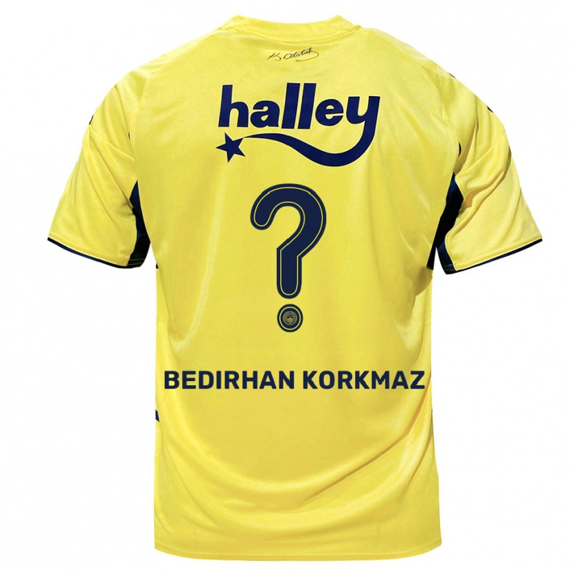 Danxen Męski Yağız Bedirhan Korkmaz #0 Żółto-Granatowy Wyjazdowa Koszulka 2025/26 Koszulki Klubowe