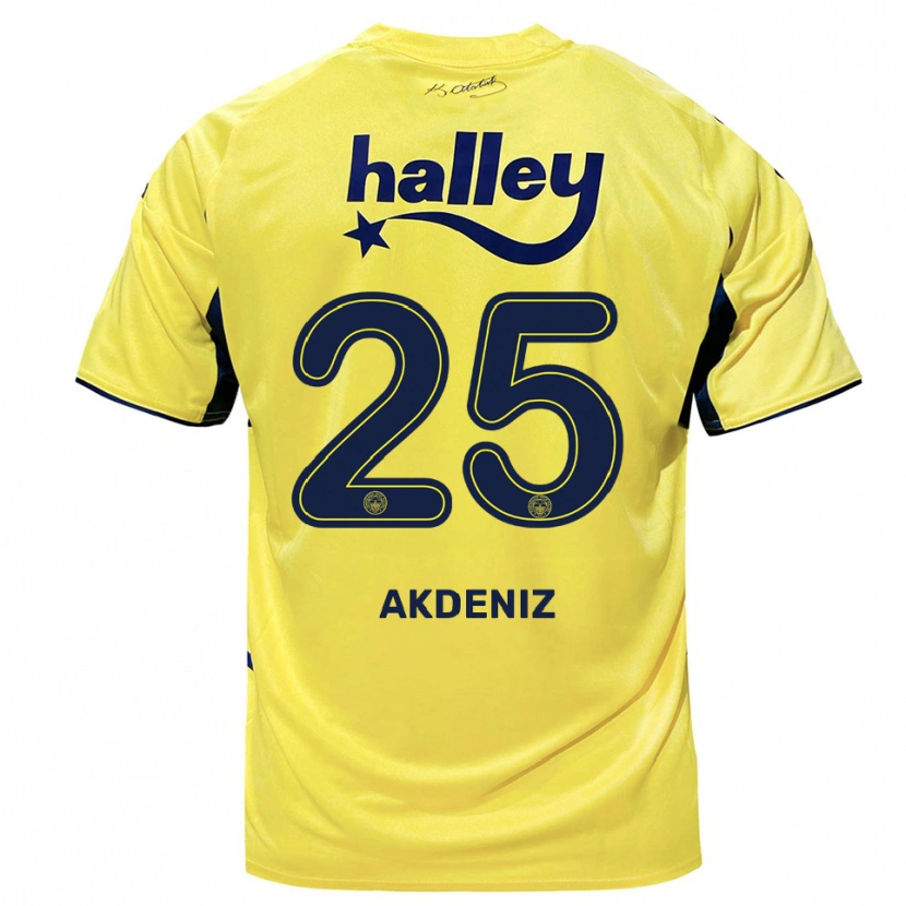 Danxen Męski Zeynep Akdeniz #25 Żółto-Granatowy Wyjazdowa Koszulka 2025/26 Koszulki Klubowe