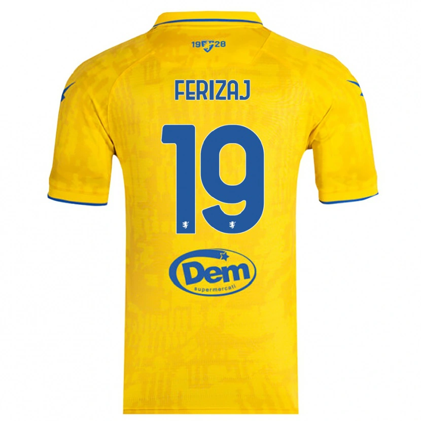 Danxen Kobiety Justin Ferizaj #19 Żółto-Niebieski Domowa Koszulka 2025/26 Koszulki Klubowe
