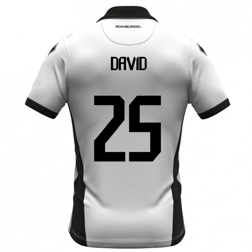 Danxen Kobiety Antonio David #25 Biało-Czarno-Pomarańczowy Domowa Koszulka 2025/26 Koszulki Klubowe