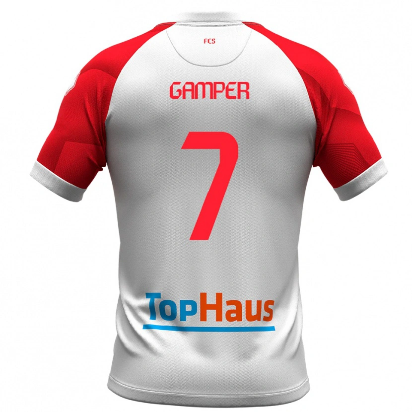 Danxen Kobiety Hannes Gamper #7 Biało-Czerwony Domowa Koszulka 2025/26 Koszulki Klubowe