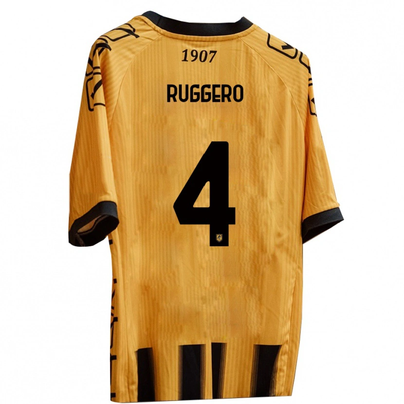 Danxen Kobiety Marco Ruggero #4 Żółto-Czarny Domowa Koszulka 2025/26 Koszulki Klubowe
