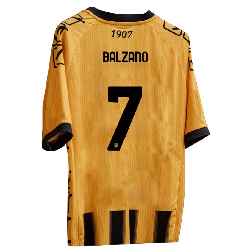 Danxen Kobiety Francesco Balzano #7 Żółto-Czarny Domowa Koszulka 2025/26 Koszulki Klubowe