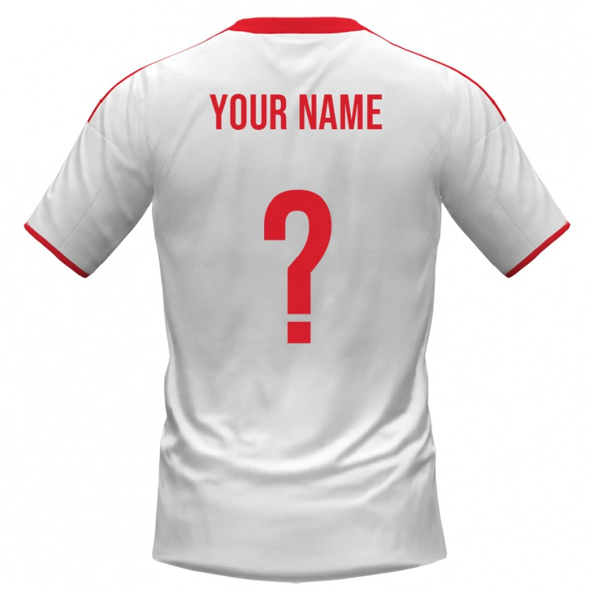 Danxen Kobiety Twoje Imię #0 Biało-Czerwony Domowa Koszulka 2025/26 Koszulki Klubowe