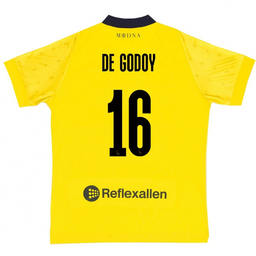 Danxen Kobiety Patrick Pîrv De Godoy #16 Żółto-Granatowy Domowa Koszulka 2025/26 Koszulki Klubowe