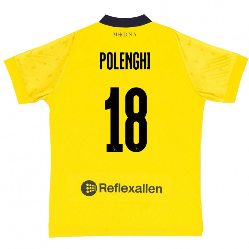 Danxen Kobiety Damiano Polenghi #18 Żółto-Granatowy Domowa Koszulka 2025/26 Koszulki Klubowe