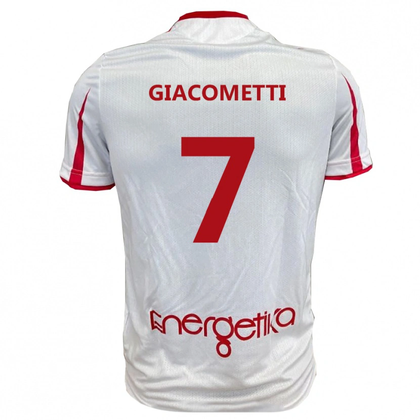 Danxen Kobiety Alex Giacometti #7 Biało-Czerwony Domowa Koszulka 2025/26 Koszulki Klubowe
