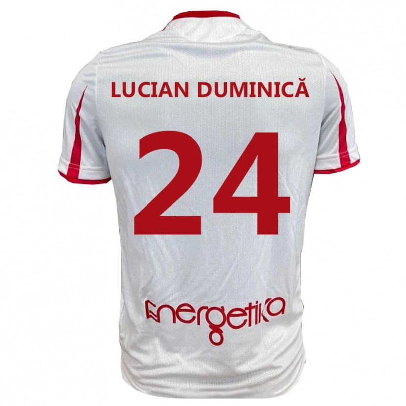 Danxen Kobiety Nicolae Lucian Duminică #24 Biało-Czerwony Domowa Koszulka 2025/26 Koszulki Klubowe
