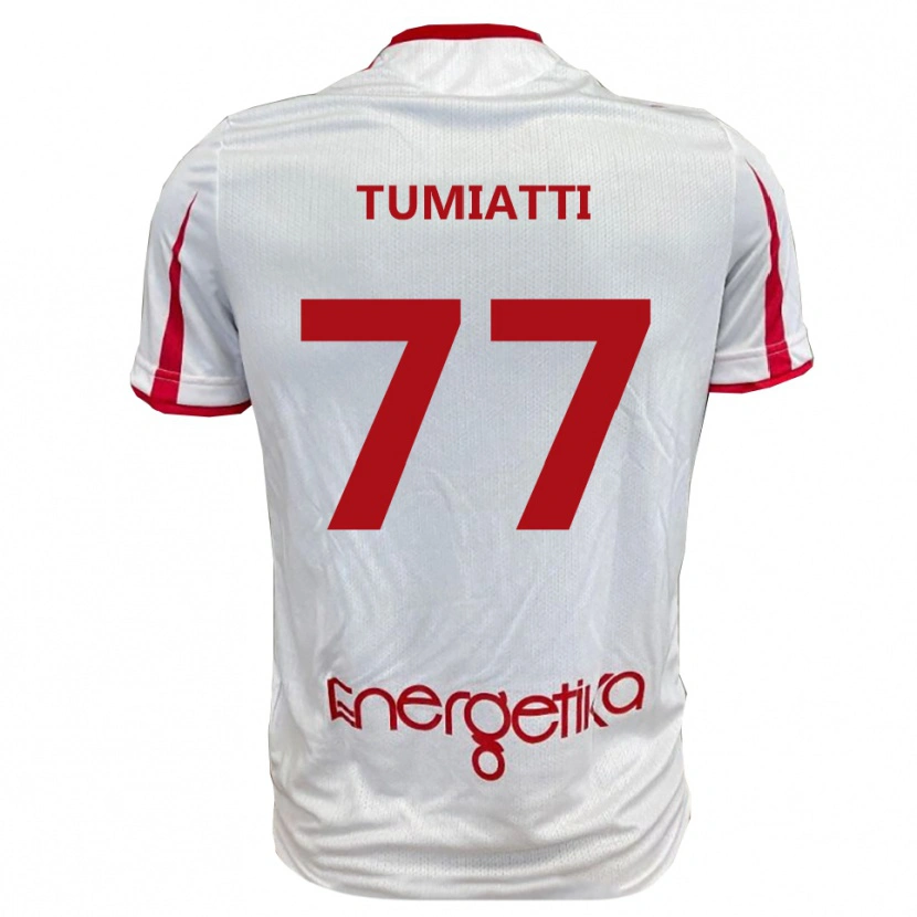 Danxen Kobiety Francesco Tumiatti #77 Biało-Czerwony Domowa Koszulka 2025/26 Koszulki Klubowe