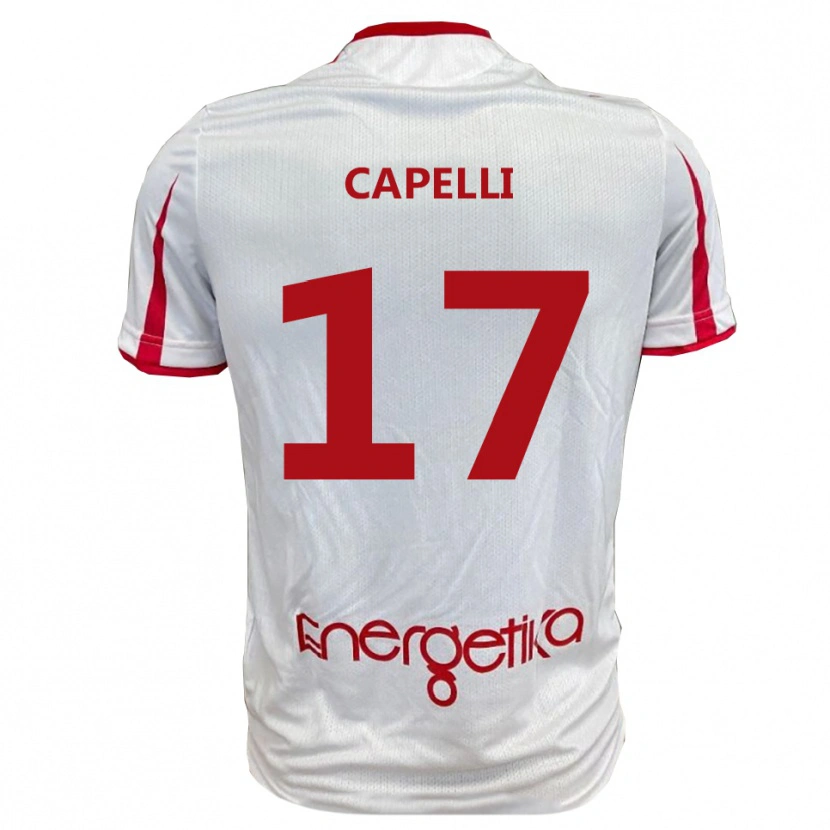 Danxen Kobiety Alessandro Capelli #17 Biało-Czerwony Domowa Koszulka 2025/26 Koszulki Klubowe
