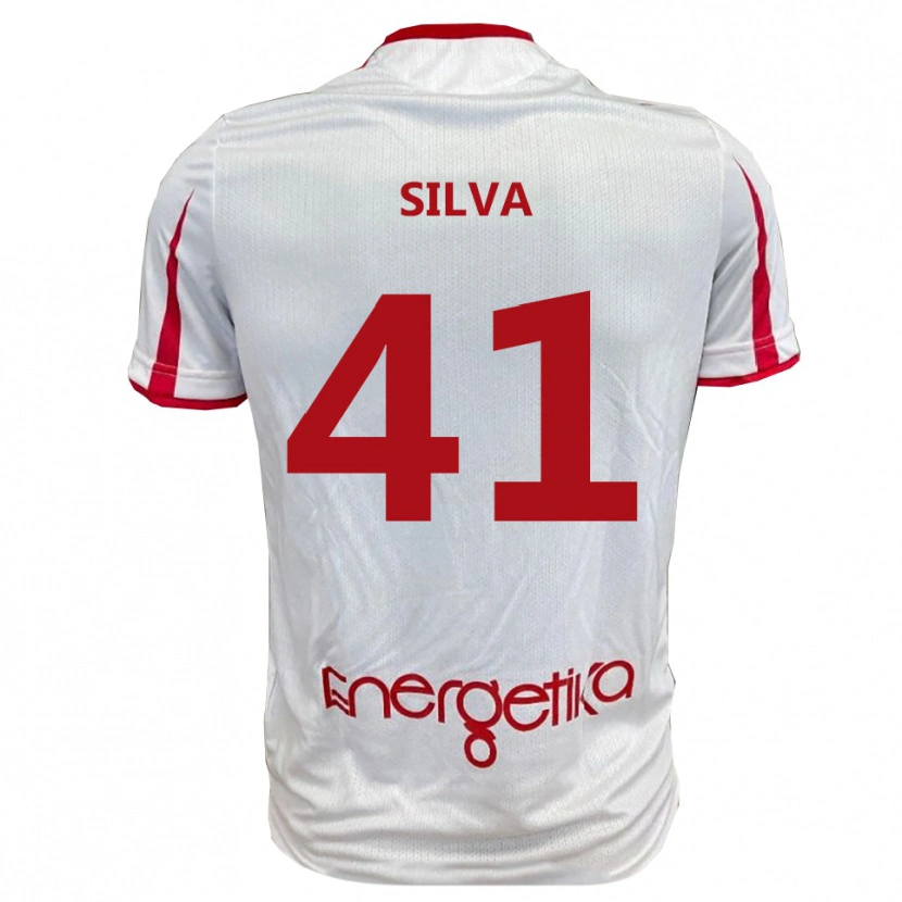 Danxen Kobiety Jonathan Silva #41 Biało-Czerwony Domowa Koszulka 2025/26 Koszulki Klubowe