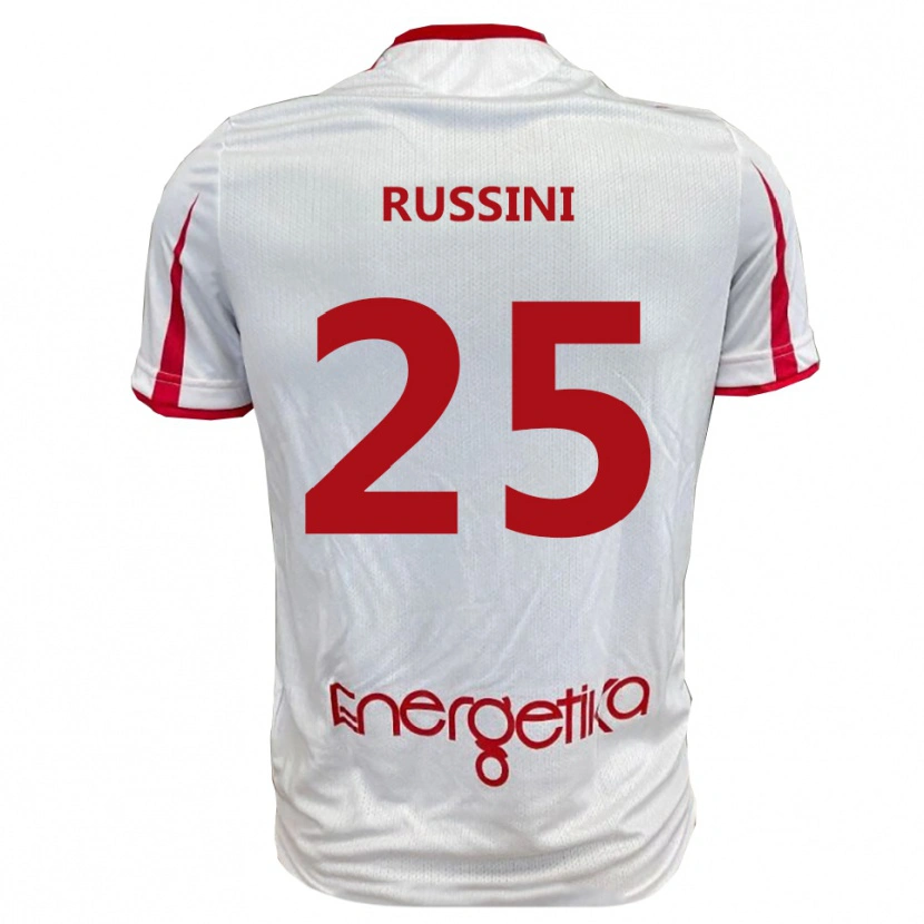 Danxen Kobiety Simone Russini #25 Biało-Czerwony Domowa Koszulka 2025/26 Koszulki Klubowe