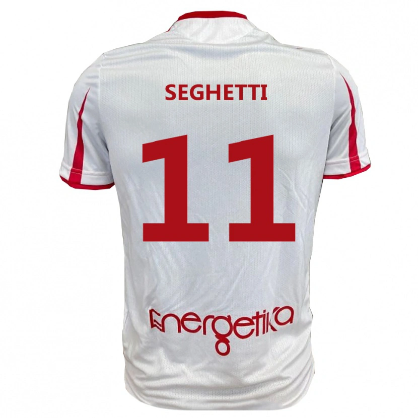 Danxen Kobiety Alessandro Seghetti #11 Biało-Czerwony Domowa Koszulka 2025/26 Koszulki Klubowe