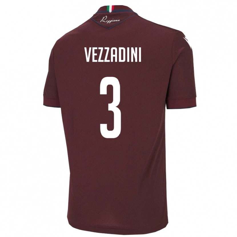 Danxen Kobiety Riccardo Vezzadini #3 Bordowo-Biały Domowa Koszulka 2025/26 Koszulki Klubowe