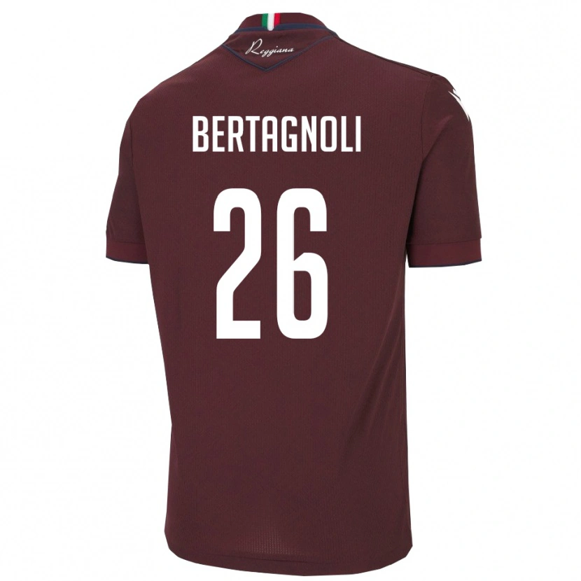 Danxen Kobiety Massimo Bertagnoli #26 Bordowo-Biały Domowa Koszulka 2025/26 Koszulki Klubowe