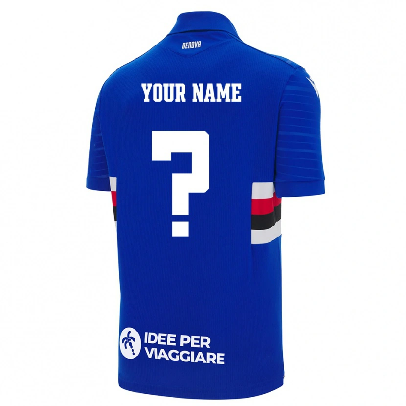 Danxen Kobiety Twoje Imię #0 Niebiesko-Biały Domowa Koszulka 2025/26 Koszulki Klubowe