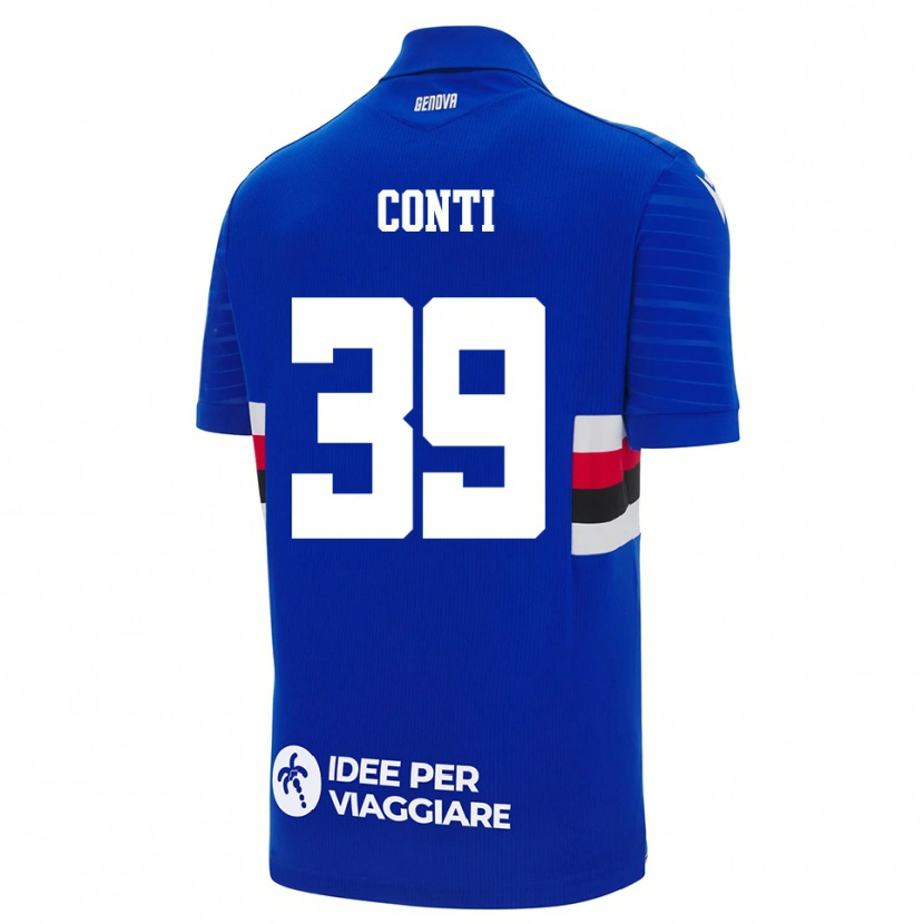 Danxen Kobiety Francesco Conti #39 Niebiesko-Biały Domowa Koszulka 2025/26 Koszulki Klubowe