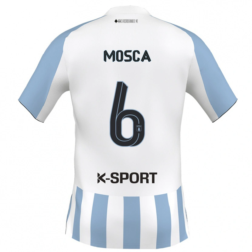 Danxen Kobiety Giulio Mosca #6 Biało-Błękitny Domowa Koszulka 2025/26 Koszulki Klubowe