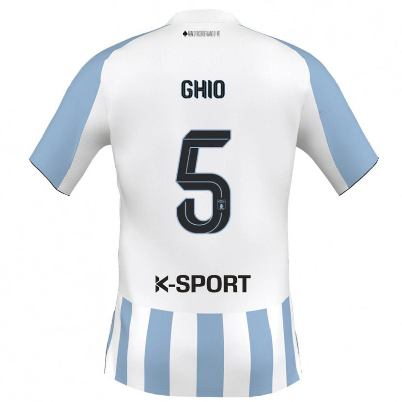 Danxen Kobiety Umberto Ghio #5 Biało-Błękitny Domowa Koszulka 2025/26 Koszulki Klubowe